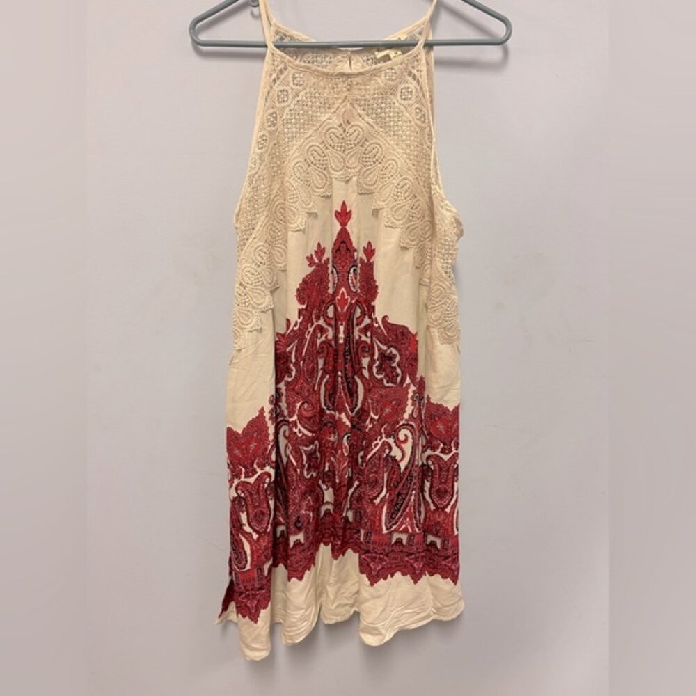 indigo rose paisley and floral with lace detailing dress lightweight and flowy